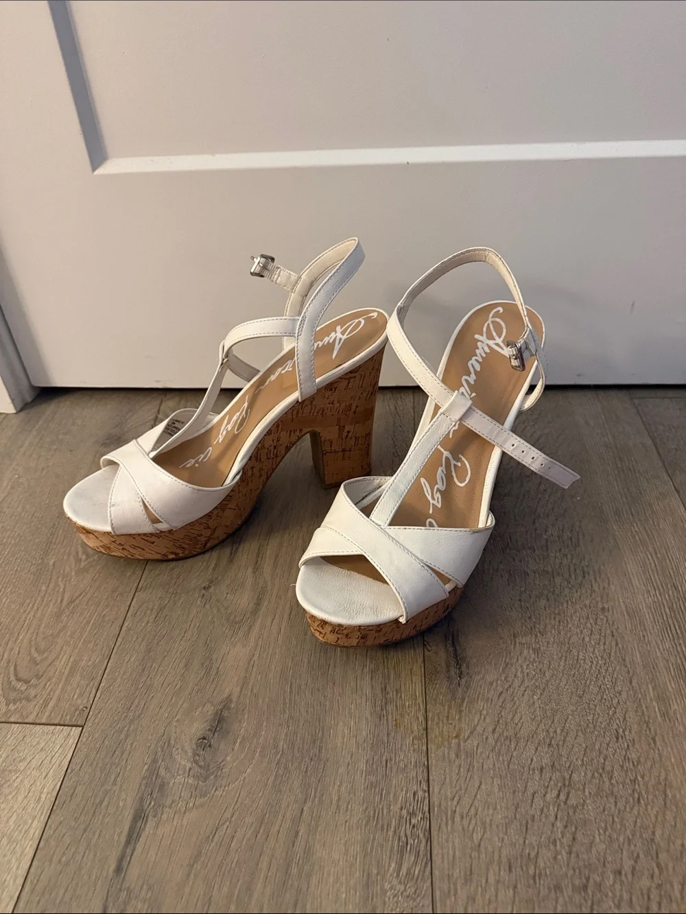 American Rag White Cork Platform Wedge Sandals - Picture 2 of 6